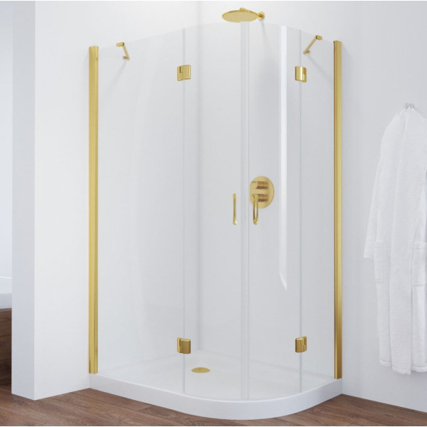 Душевой уголок Vegas Glass AFS-F 110*100 09 01 L профиль золото, стекло прозрачное