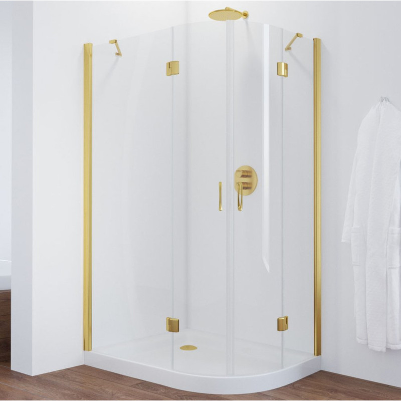 Душевой уголок Vegas Glass AFS-F 110*100 09 01 L профиль золото, стекло прозрачное