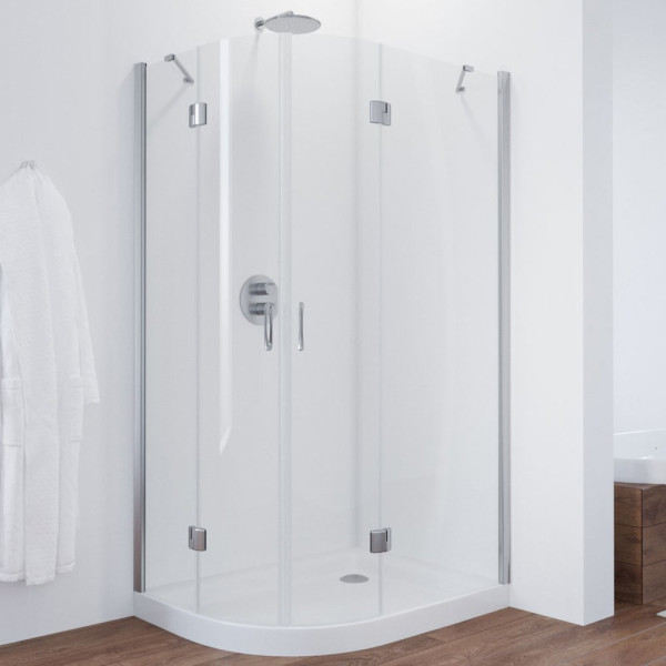 Душевой уголок Vegas Glass AFS-F 110*80 08 01 R профиль глянцевый хром, стекло прозрачное