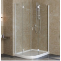Душевой уголок Vegas Glass AFS-F Lux 100*90 01 01 R профиль белый, стекло прозрачное
