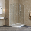 Душевой уголок Vegas Glass AFS-F Lux 110*80 01 01 R профиль белый, стекло прозрачное