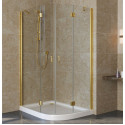 Душевой уголок Vegas Glass AFS-F Lux 120*80 09 01 L профиль золото, стекло прозрачное