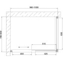 Душевой уголок Vegas Glass ZP+ZPV 100*80 07 02 профиль матовый хром, стекло шиншилла