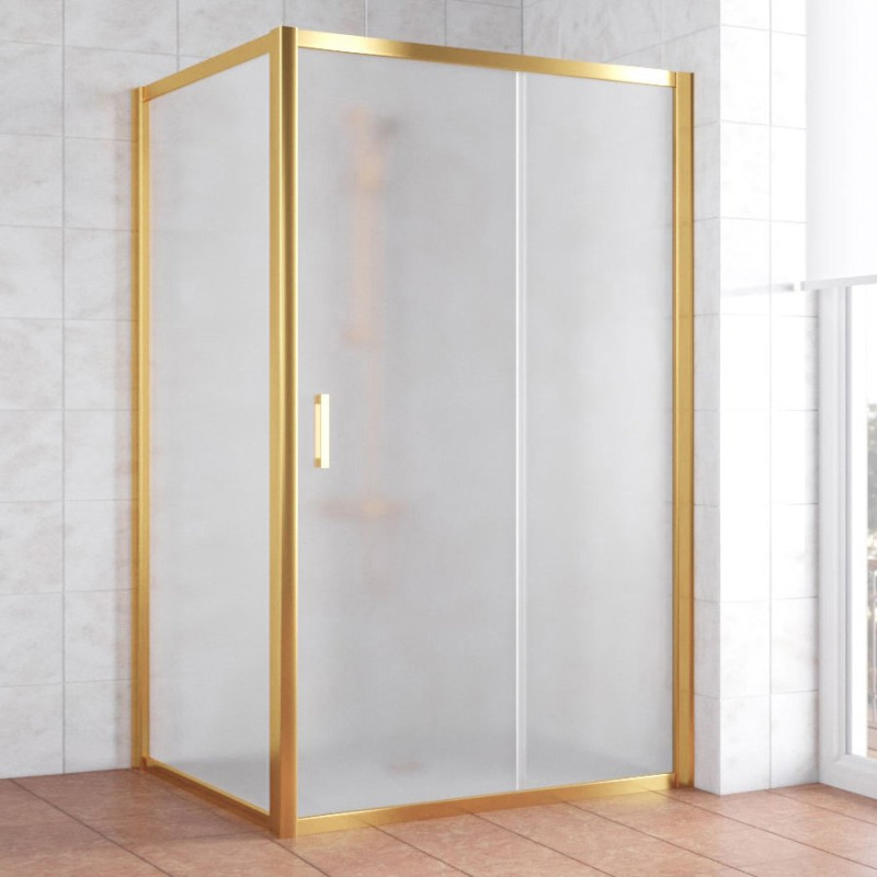 Душевой уголок Vegas Glass ZP+ZPV 110*100 09 10 профиль золото, стекло сатин