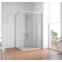 Душевой уголок Vegas Glass ZP+ZPV 120*90 07 01 профиль матовый хром, стекло прозрачное