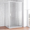 Душевой уголок Vegas Glass ZP+ZPV 130*80 01 02 профиль белый, стекло шиншилла