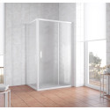 Душевой уголок Vegas Glass ZP+ZPV 130*80 01 02 профиль белый, стекло шиншилла