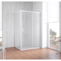 Душевой уголок Vegas Glass ZP+ZPV 130*80 01 10 профиль белый, стекло сатин