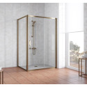 Душевой уголок Vegas Glass ZP+ZPV 140*80 05 01 профиль бронза, стекло прозрачное