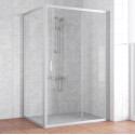 Душевой уголок Vegas Glass ZP+ZPV 140*80 07 01 профиль матовый хром, стекло прозрачное