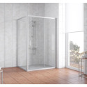 Душевой уголок Vegas Glass ZP+ZPV 140*80 07 01 профиль матовый хром, стекло прозрачное