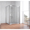 Душевой уголок Vegas Glass ZP+ZPV 140*90 08 01 профиль глянцевый хром, стекло прозрачное