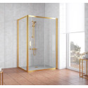 Душевой уголок Vegas Glass ZP+ZPV 140*90 09 01 профиль золото, стекло прозрачное
