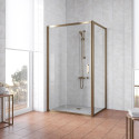 Душевой уголок Vegas Glass ZP+ZPV TUR NOVO 130*80 05 01 профиль бронза, стекло прозрачное