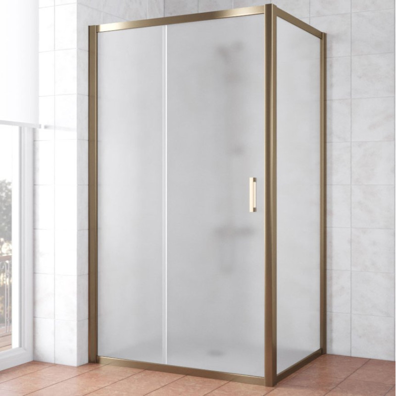 Душевой уголок Vegas Glass ZP+ZPV TUR NOVO 140*80 05 10 профиль бронза, стекло сатин