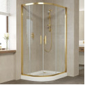 Душевой уголок Vegas Glass ZS-F 100*90 09 01 профиль золото, стекло прозрачное