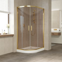 Душевой уголок Vegas Glass ZS-F 100*90 09 05 профиль золото, стекло бронза