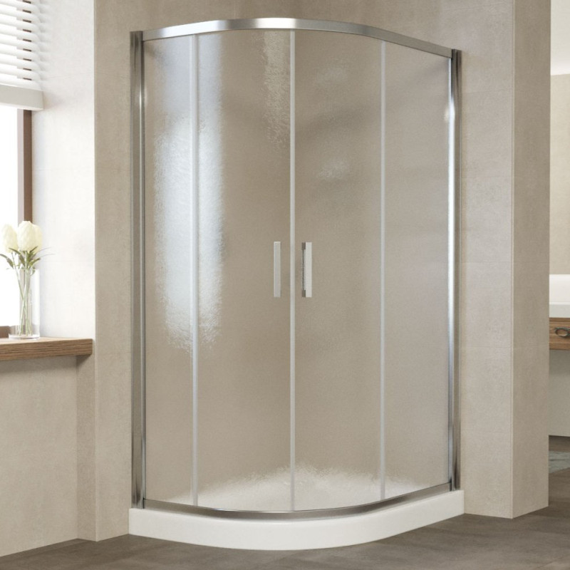 Душевой уголок Vegas Glass ZS-F 110*100 08 02 профиль глянцевый хром, стекло шиншилла
