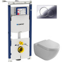 Комплект  Система инсталляции для унитазов Geberit Duofix Sigma 12 Plattenbau 111.362.00.5 + Кнопка смыва Geberit Sigma 01 115.770.21.5 хром + Крышка-