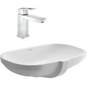 Комплект  Смеситель Grohe Eurocube 23445000 для раковины + Рукомойник Duravit D-Code 0338490000 встраиваемый