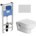 Комплект  Унитаз Duravit DuraStyle 45620900A1 безободковый + Инсталляция Ideal Standard Prosys Frame + Кнопка смыва Ideal Standard Oleas R0121AA хром