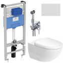 Комплект  Унитаз подвесной Duravit Architec 45720900A1 + Система инсталляции для унитазов Ideal Standard Prosys Frame + Кнопка смыва Ide