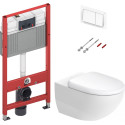 Комплект  Унитаз подвесной Duravit Architec 45720900A1 + Система инсталляции для унитазов TECE Base NEW с кнопкой смыва