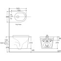 Комплект Унитаз подвесной Aquanet Betto 2.0 W rimless + Система инсталляции для унитазов Geberit Duofix 458.133.21.1 с кнопкой смыва