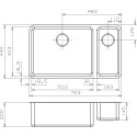 Мойка кухонная Reginox Ohio 50x40+18x40 LUX L сталь