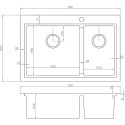 Мойка кухонная Zorg Master ZM N-78-2-52-L нержавеющая сталь