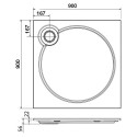 Поддон для душа Cezares Tray A 90 квадратный