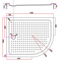Поддон для душа Cezares Tray R550 120х100 см акриловый L