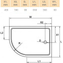 Поддон для душа Cezares Tray R550 120х90 см акриловый R