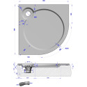 Поддон для душа GuteWetter Deluxe 90x90x2 R серый