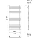 Полотенцесушитель электрический Terminus Ватра П22 500*1196