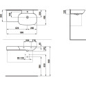 Раковина Laufen Ino 8.1330.1.000.104.1 90 см, полочка слева