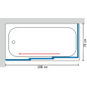 Шторка на ванну GuteWetter Practic Part GV-413A левая 188x70 см стекло бесцветное, профиль матовый хром
