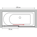 Шторка на ванну GuteWetter Slide Part GV-862 правая 170 см стекло бесцветное, профиль хром