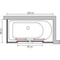 Шторка на ванну GuteWetter Slide Part GV-865 правая 150x80 см стекло бесцветное, профиль хром