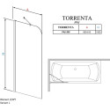Шторка на ванну Radaway Torrenta PNJ 80 стекло графит L