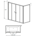 Шторка на ванну Radaway Vesta DWD+S 140
