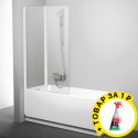 Шторка на ванну Ravak CVS2-100 L Transparent, профиль белый + средство для ванн и душевых кабин