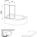 Шторка на ванну Ravak VSK2 Rosa 140 L Transparent