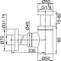 Сифон для биде Veragio Sbortis VR.SBR-8115.CR