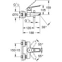 Смеситель Grohe Eurosmart 25241003 для ванны с душем
