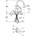Смеситель Grohe Eurostyle Cosmopolitan 31126004 для кухонной мойки