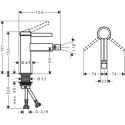 Смеситель Hansgrohe Finoris 76200670 для биде, матовый черный