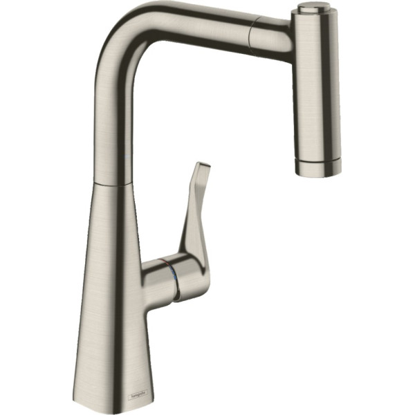 Смеситель Hansgrohe Metris M71 73800800 для кухонной мойки, сталь