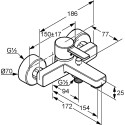 Смеситель Kludi Zenta 386708675 для ванны с душем