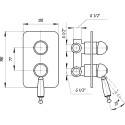 Смеситель Migliore Oxford ML.OXF-6332.Bi.Br С ВНУТРЕННЕЙ ЧАСТЬЮ, для ванны с душем, бронза